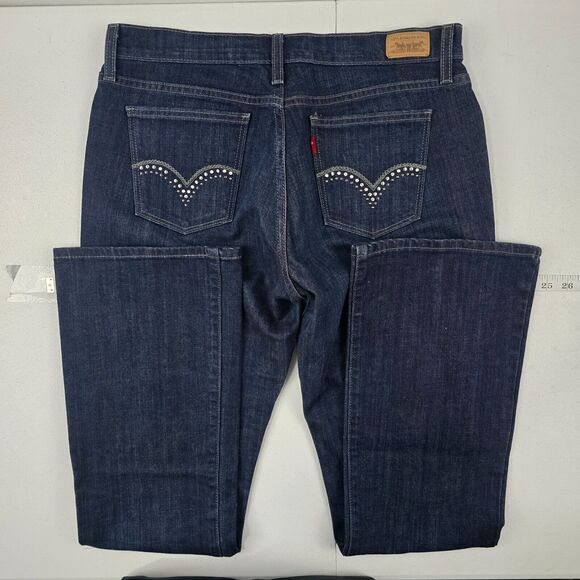 Levi's 515 boot cut jeans blue denim 10 womens dark wash 4634 - Picture 3 of 12
